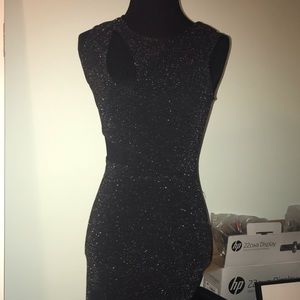 Black sparkle embedded cocktail dress